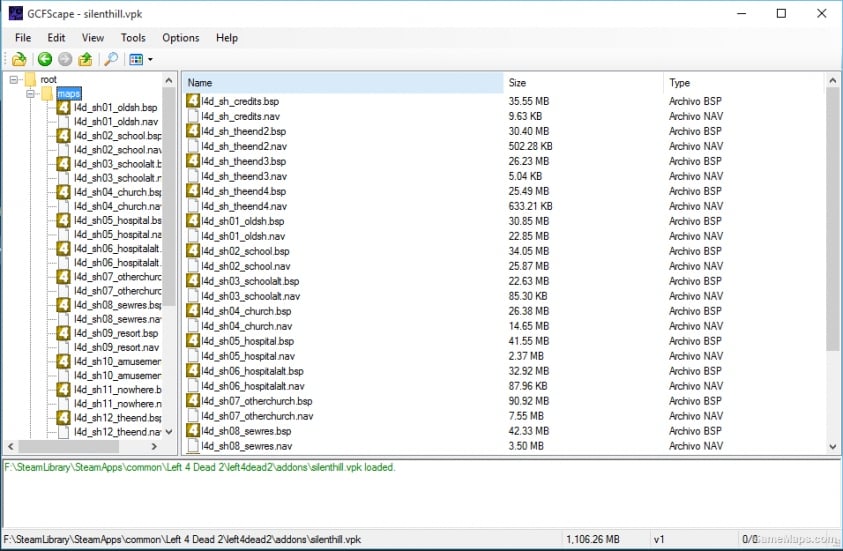 GCFScape v1.8.5 Edit files VPK