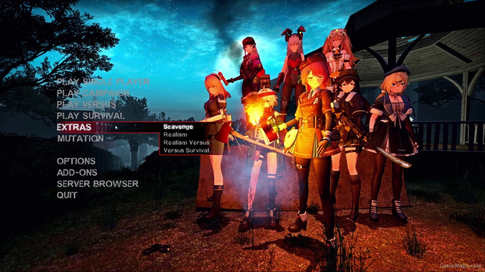 Girls' Frontline 2 background video for Left 4 Dead 2 main menu