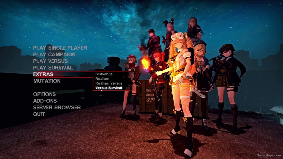 Girls' Frontline 2 background video for Left 4 Dead 2 main menu
