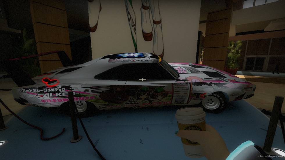 Girls und Panzer racing car & posters in Dead center