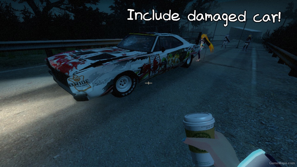 Girls und Panzer racing car & posters in Dead center