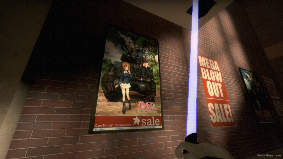 Girls und Panzer racing car & posters in Dead center