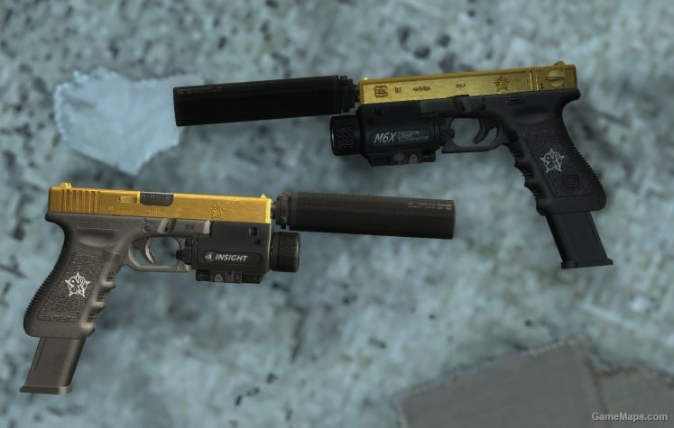 Glock 18 Gold Reptile (silenced smg replacement)