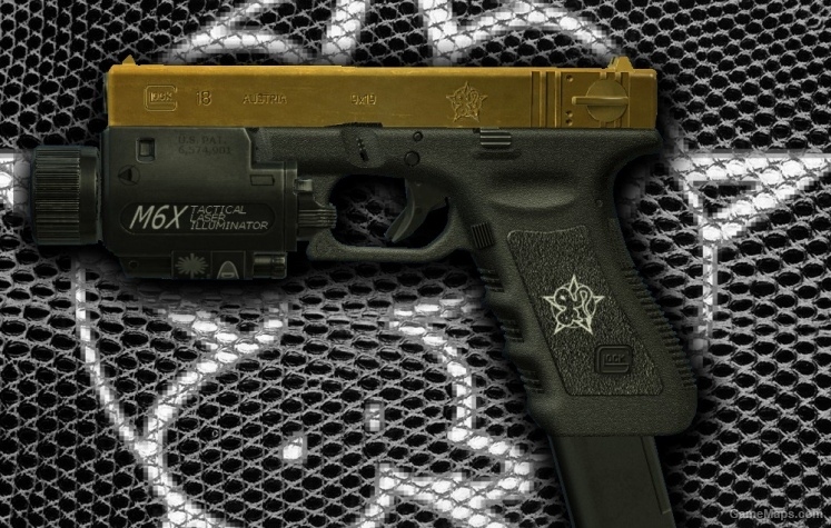 Glock 18 Gold Reptile (smg replacement)