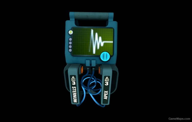 Glowing Animated Defibrillator Blue