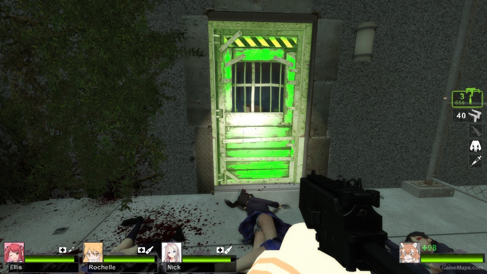 Glowing Green Saferoom Door