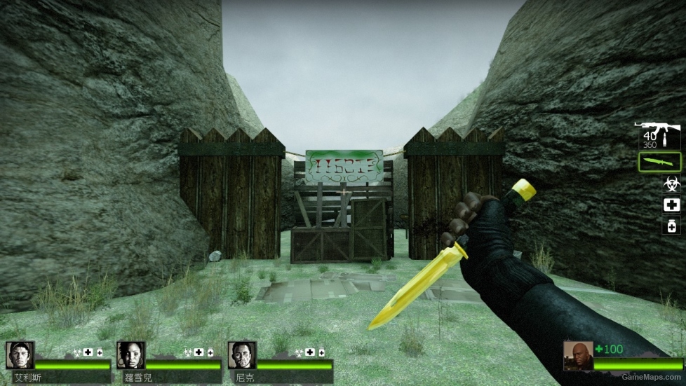 Golden Hunting Knife