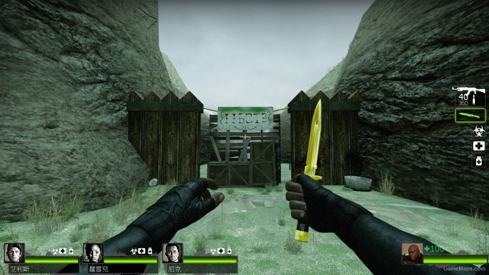 Golden Hunting Knife