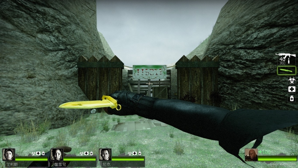 Golden Hunting Knife