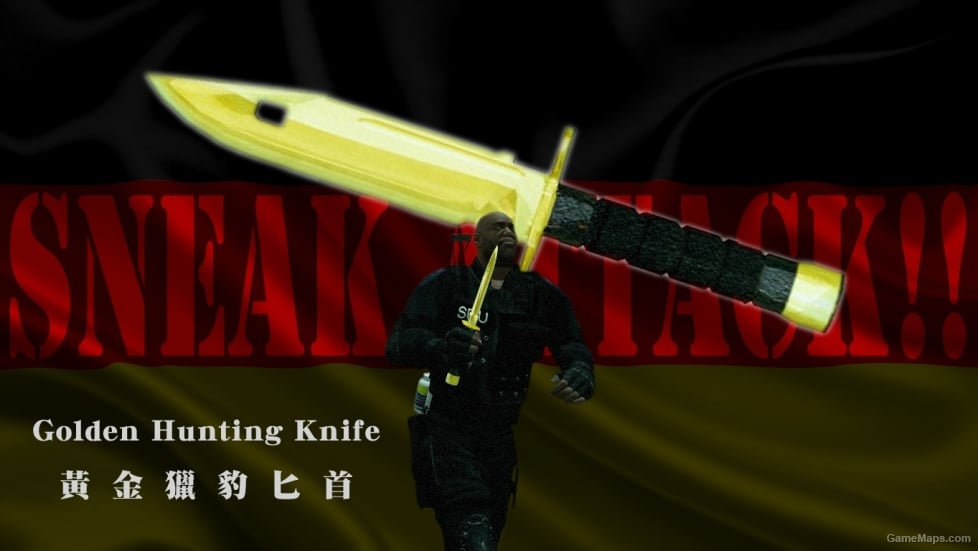 Golden Hunting Knife