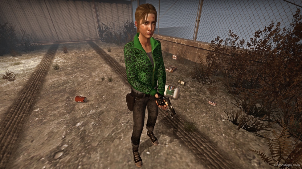 Green And Black Web Zoey Coat With Gloves