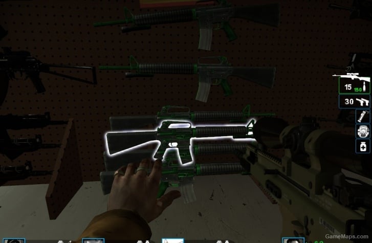 Green and White M16
