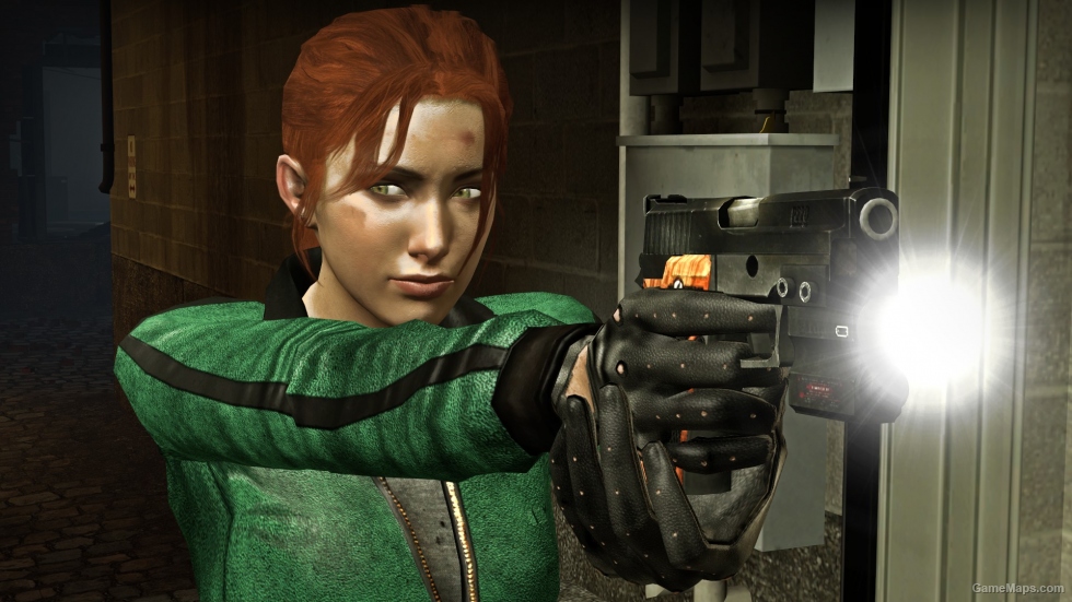 Green Leather Coat with Driving Gloves