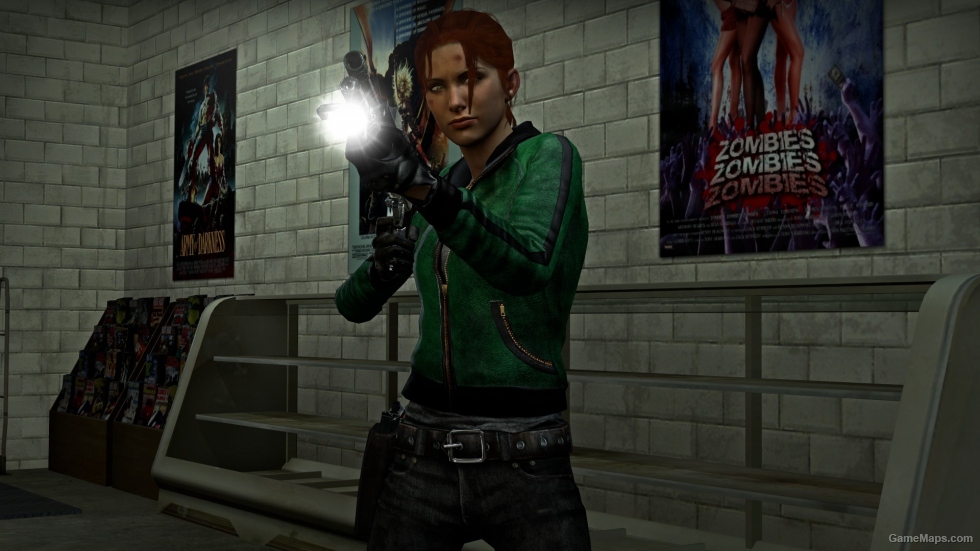 Green Leather Coat with Driving Gloves