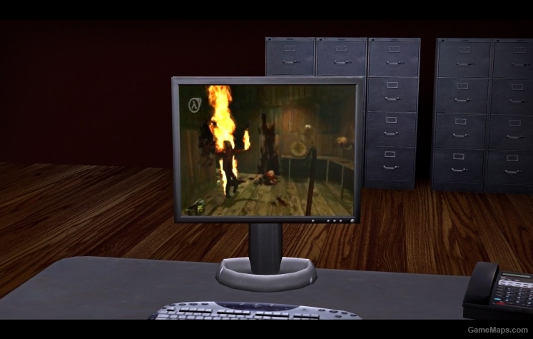 Half Life2 trailer on PC Screen