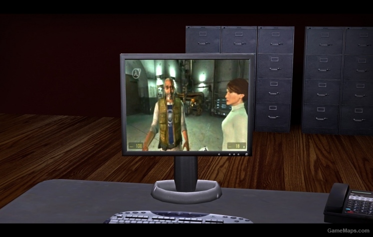Half Life2 trailer on PC Screen