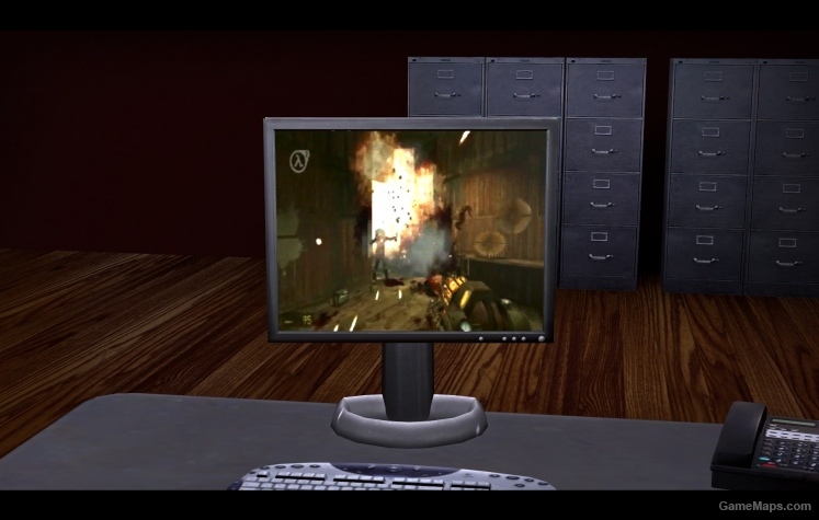 Half Life2 trailer on PC Screen
