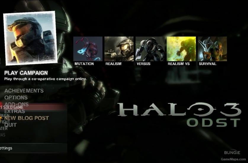 Halo 3: ODST Menu