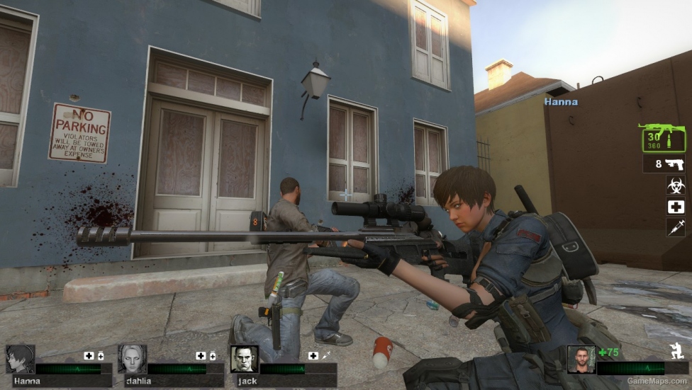 Game playing screen shot of FPS game “Sudden Attack.”