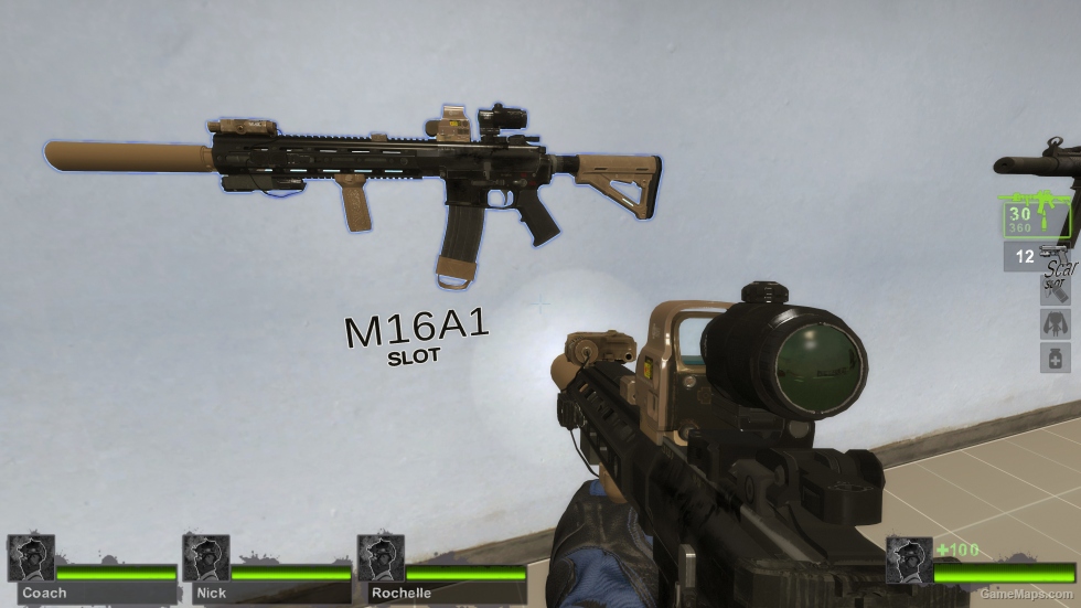 HK416 MOD 3 (M16A2) v2 [Sound fix Ver] (Left 4 Dead 2) - GameMaps