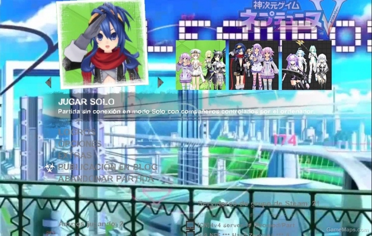 Hyperdimension Neptunia themed menu