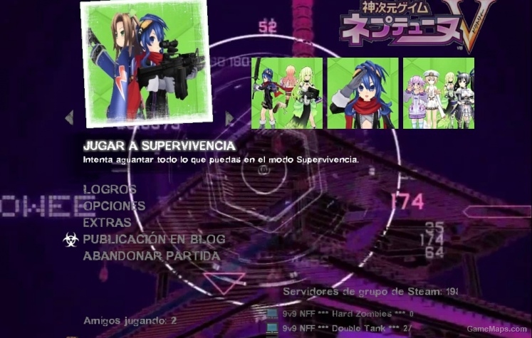 Hyperdimension Neptunia themed menu