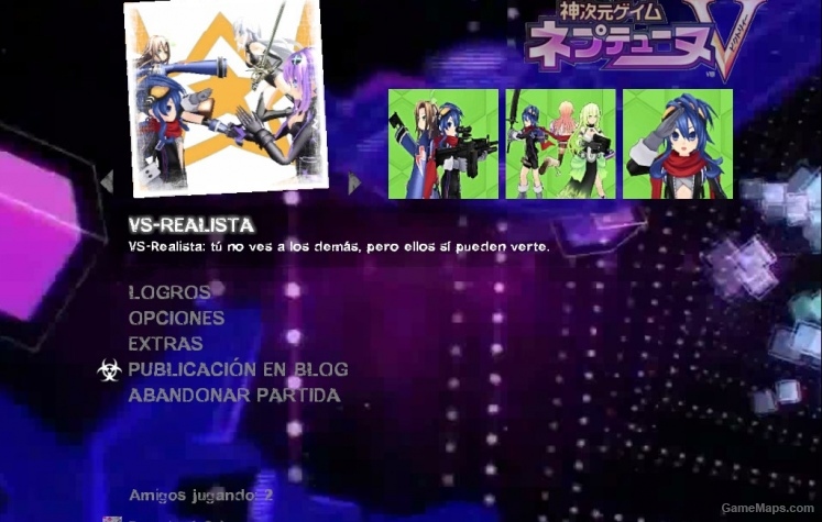 Hyperdimension Neptunia themed menu