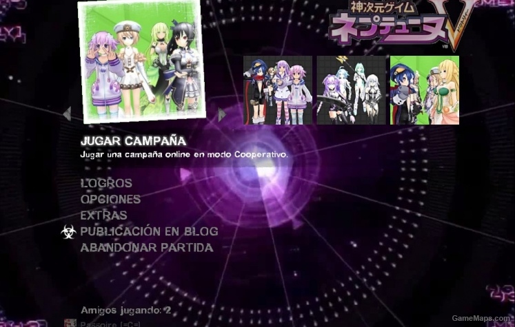 Hyperdimension Neptunia themed menu