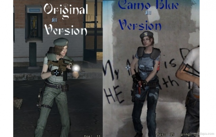 Jill Valentine Blue Camo, Name and Hud Icons