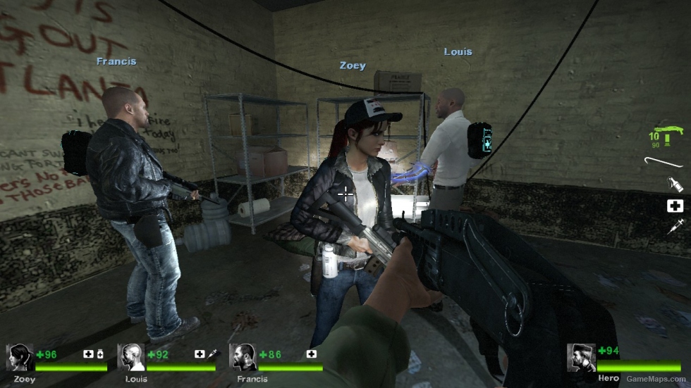 L4D2 White lie Zoey skin Episode 2 part 4