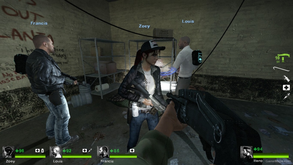 L4D2 White lie Zoey skin Episode 2 part 4