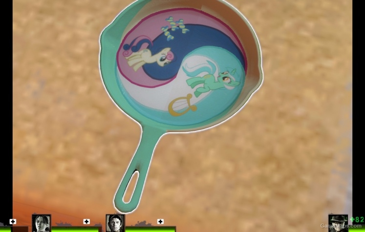 Lyra and Bonbon frying pan (and the pinkie axe)