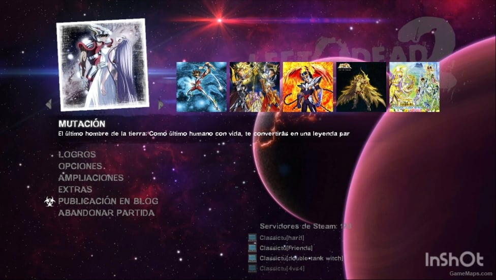 Menú BACKGROUND SAINT SEIYA