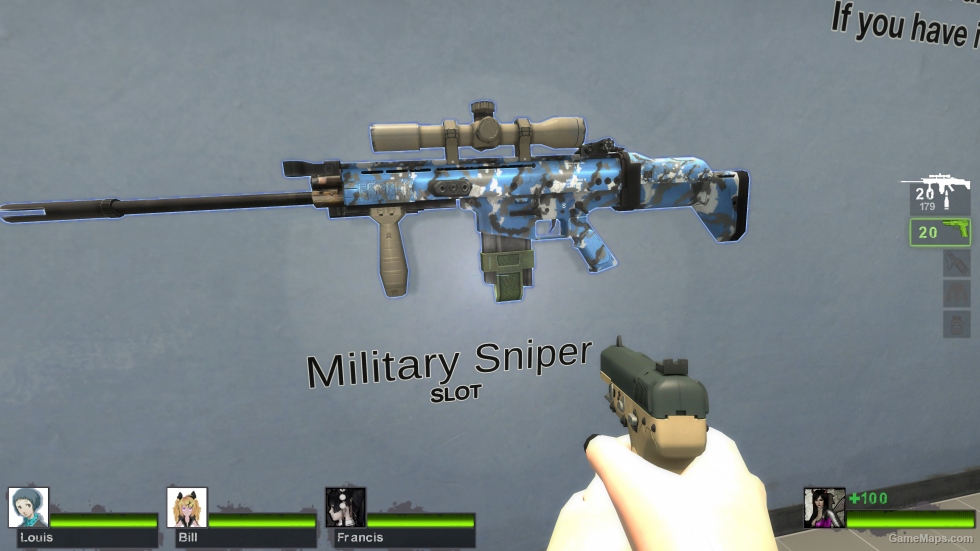 MW2 SCAR-H LB Blue Urban camo (FN MK 17 LB) [Military Sniper Rifle]
