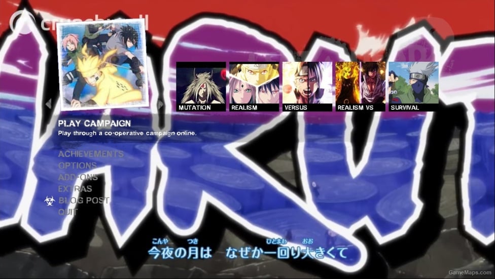 naruto shippuden video menu + background icon