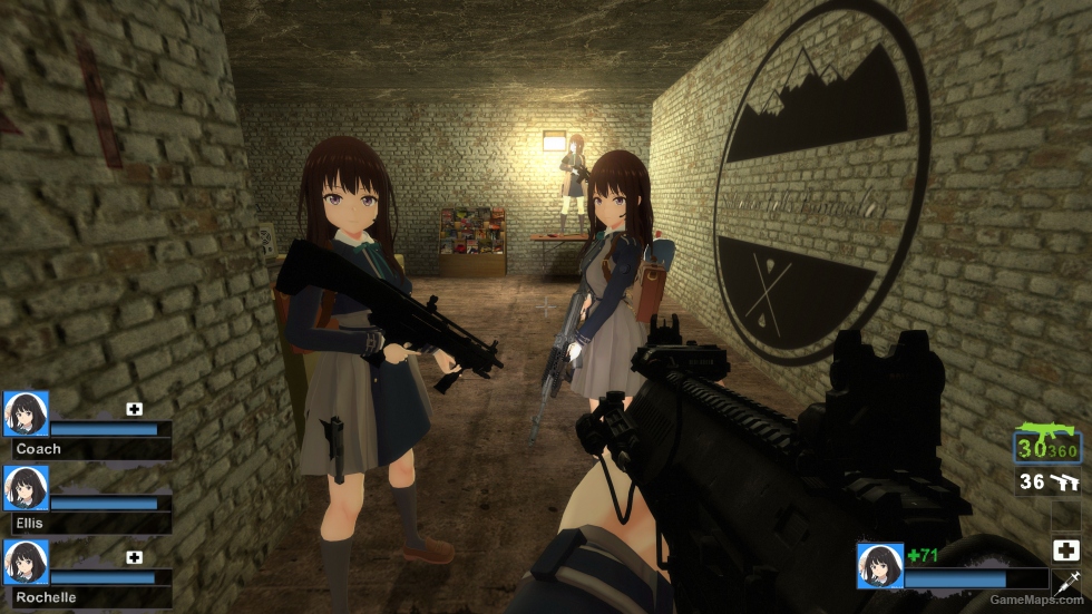 Chisato and Takina in Left 4 Dead (Image source: Steam Workshop) :  r/LycorisRecoil