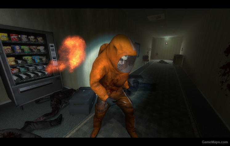 Orange hazmat suits