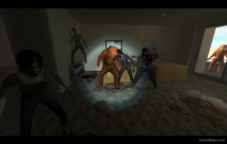 Orange hazmat suits