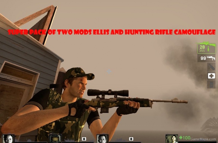 pack military ellis and hunting rifle