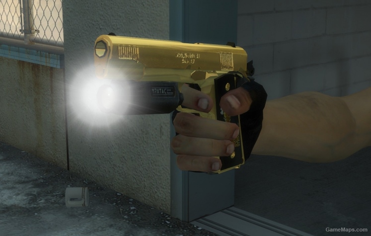 Pistol, Springfield 1911 custom gold (default anims)