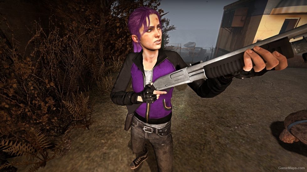 Purple And Black Zoey Coat With Gloves