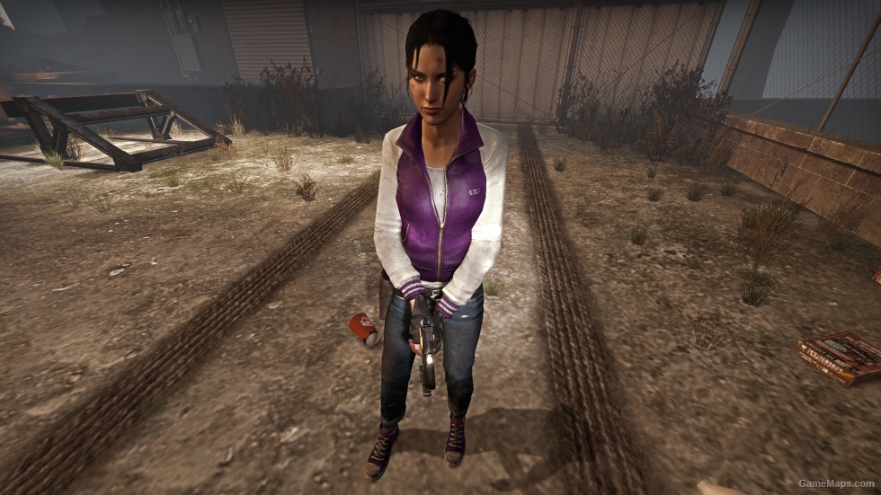 Purple And White Coat Zoey With Gloves