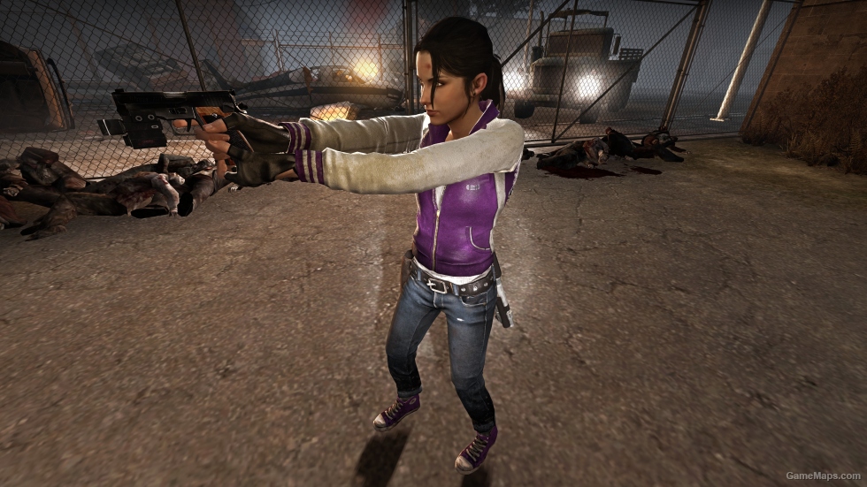 Purple And White Coat Zoey With Gloves