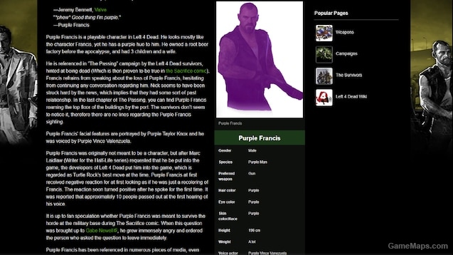 Purple Francis (Cut L4D Content)