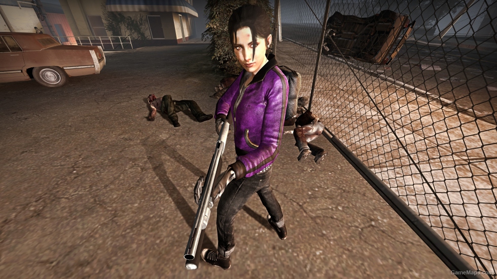 Purple Leather Coat with Driving Gloves