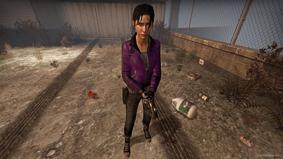 Purple Leather Coat with Driving Gloves