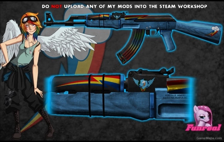 Rainbow Dash AK47 (HyperMetal anims)