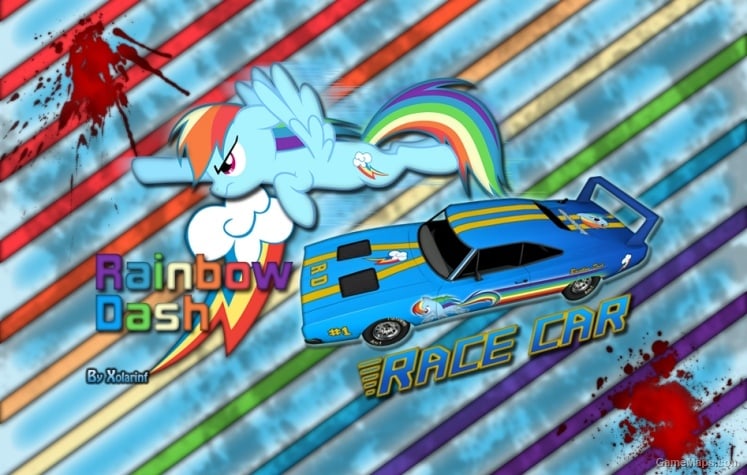 Rainbow Dash race car