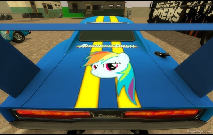 Rainbow Dash race car