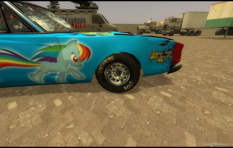 Rainbow Dash race car